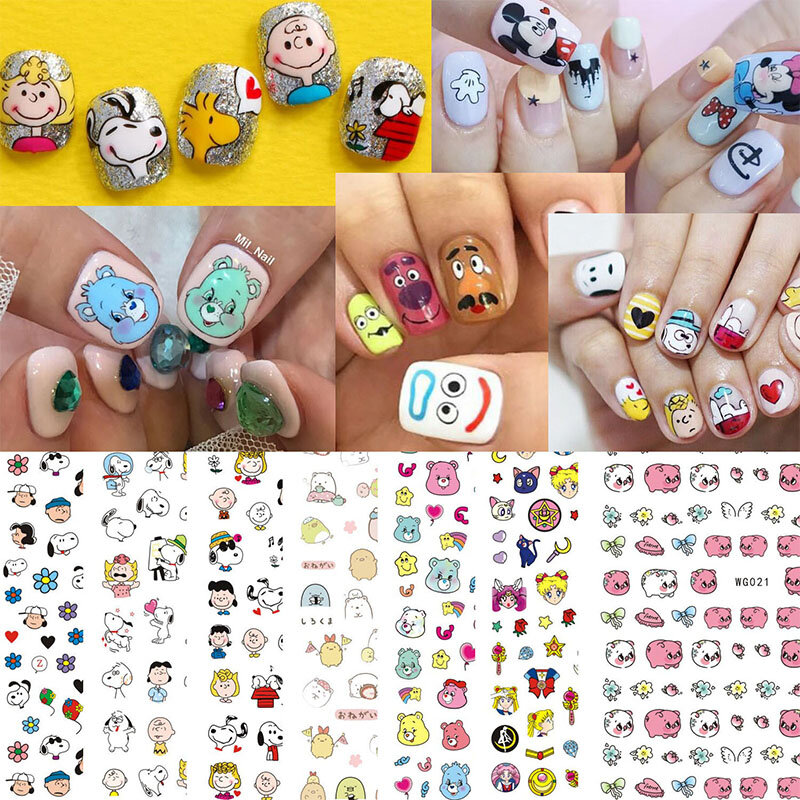 Kawaii Snoopy Plushie Cartoon Cute Dolls Ins Children's Nail Art Stickers Nail Stickers Anime Plush Toys for Girl Birthday Gift
