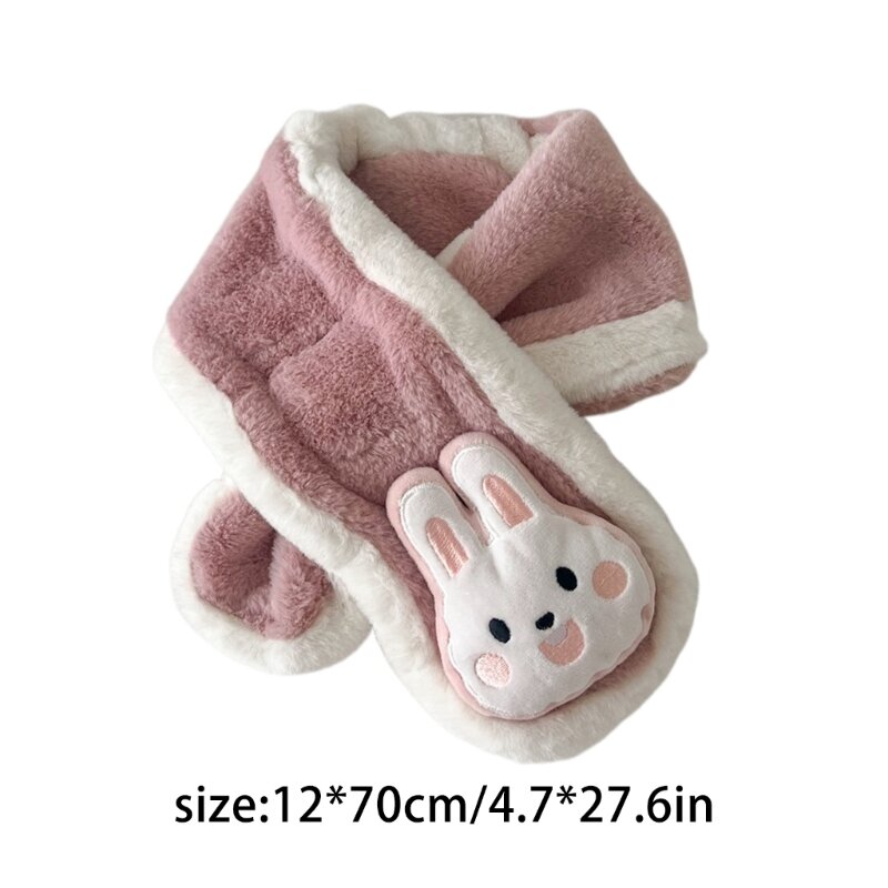 Детский шарф с рисунком кролика, осенне-зимний детский шарф на шею, теплый шейный платок для мальчиков и девочек, модный чехол