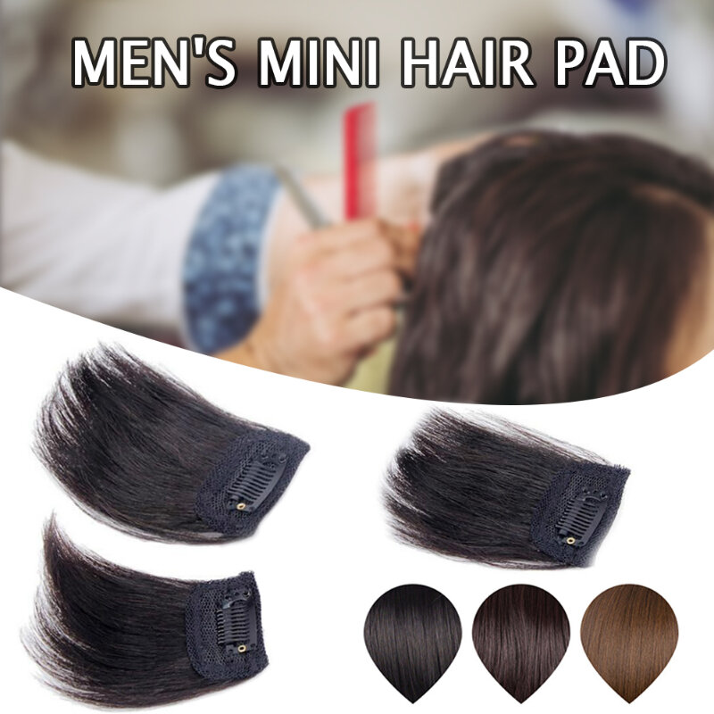 Clip-In bantalan rambut tidak terlihat dan halus atasan ekstensi kepala untuk penutup putih Sparse untuk pria Wig tanpa lem siap untuk dipakai