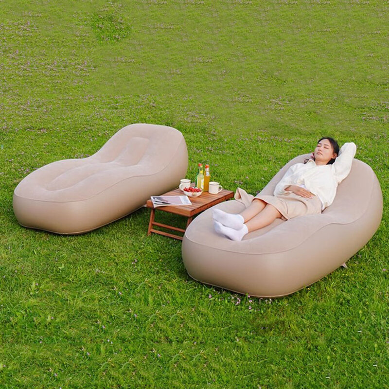Inflatable Lazy Air Sofa Bed Beach Couple Camping Foldable Air Sofa Bed Outdoor Nature Romantic Relexing Lounge Divani Air Chair