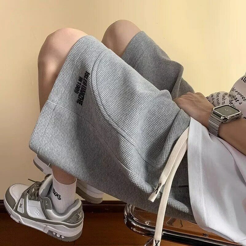 Koreańska osobowość proste funkcjonalne spodenki robocze męskie letnie cienkie y2k casualowe młodzieńcze sportowe spodnie hip hop