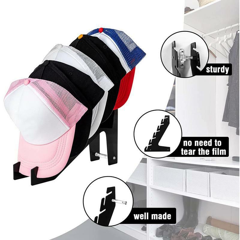 Acrylic Hat Organizer Acrylic Hat Organizer Shelf Baseball Cap Holder Hat Display for Bedroom Closet Dresser Entrance Wall Mount