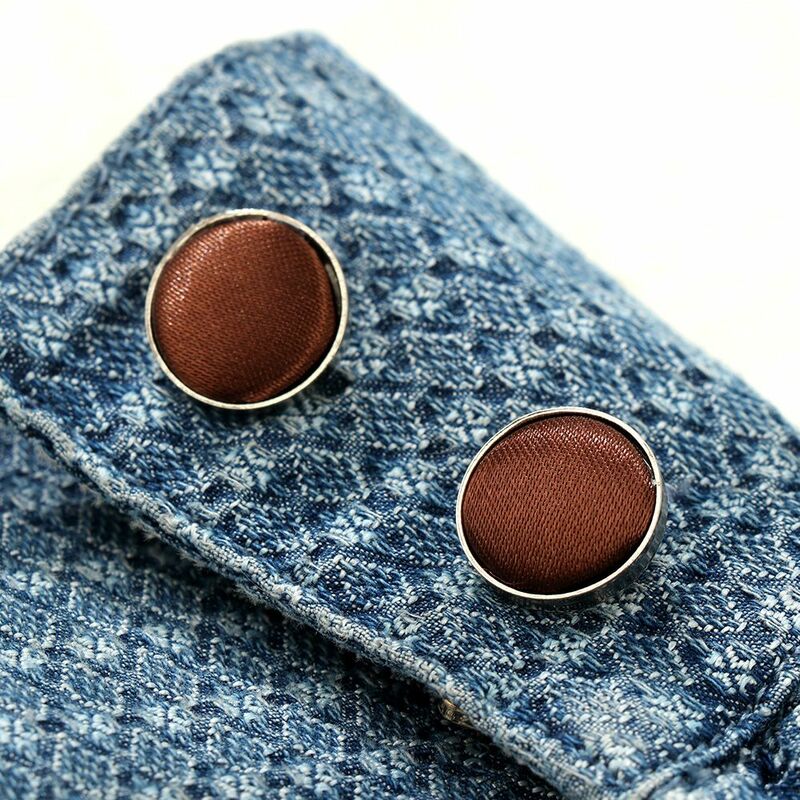 2PCS Solid Color Round Mens Cufflinks French Style Men's Shirt Clip Cuff Links Clothes Buttons Wedding Commercial Accessories