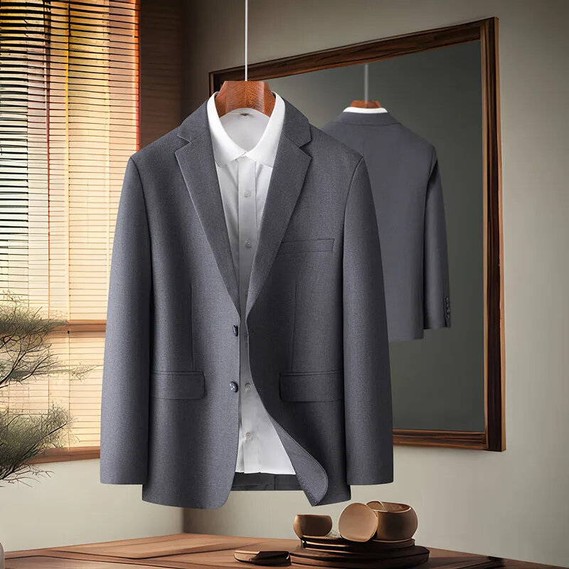 Элегантный, модный и Модный деловой мужской однотонный костюм T41, эксклюзивный Повседневный пиджак для мужчин