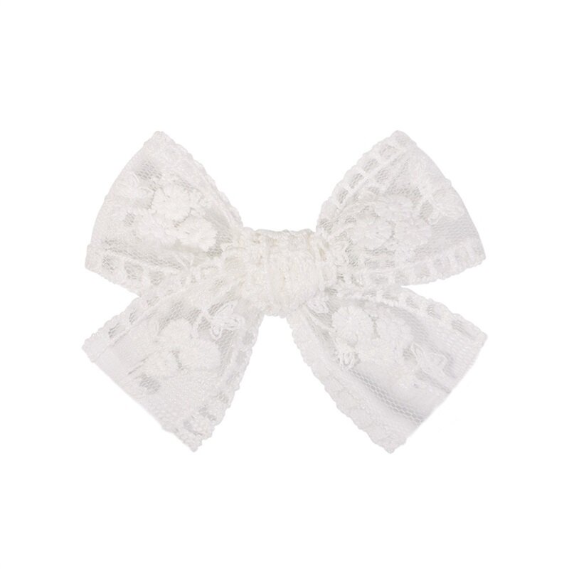 Toddler Baby Girls Hair Bows Cute Lace Hair Clips Barrettes Fully Lined Hair Accessories