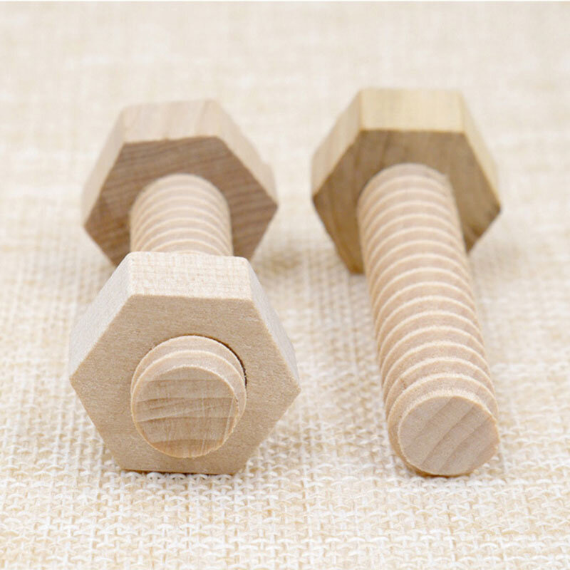 Zestaw nakrętka śruby drewniane Puzzle zabawki edukacyjne dla dzieci wczesne dzieciństwo praktyczne zabawki dekompresyjne trening drobnego ruchu