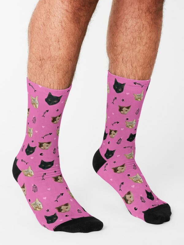 Коты! Носки, теплые носки, носки с надписью happy Socks, новогодние носки, женские и мужские носки