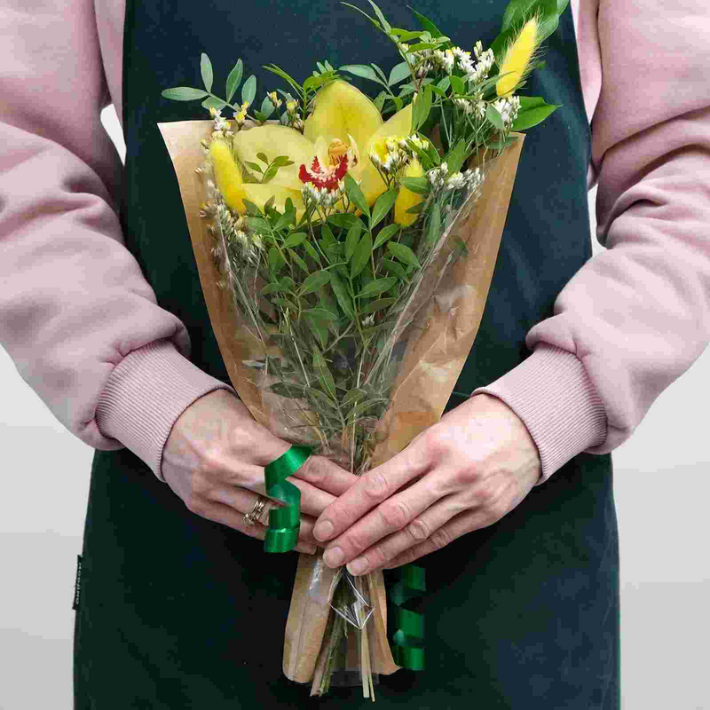 กระเป๋าช่อดอกไม้กระดาษมีแขนสำหรับห่อช่อดอกไม้อุปกรณ์บรรจุภัณฑ์ของขวัญ