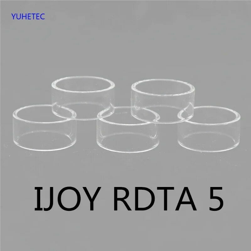 5 buah tabung kaca asli untuk RDTA 5 S / RDTA 5 Aksesori mesin pengganti tangki kaca lurus