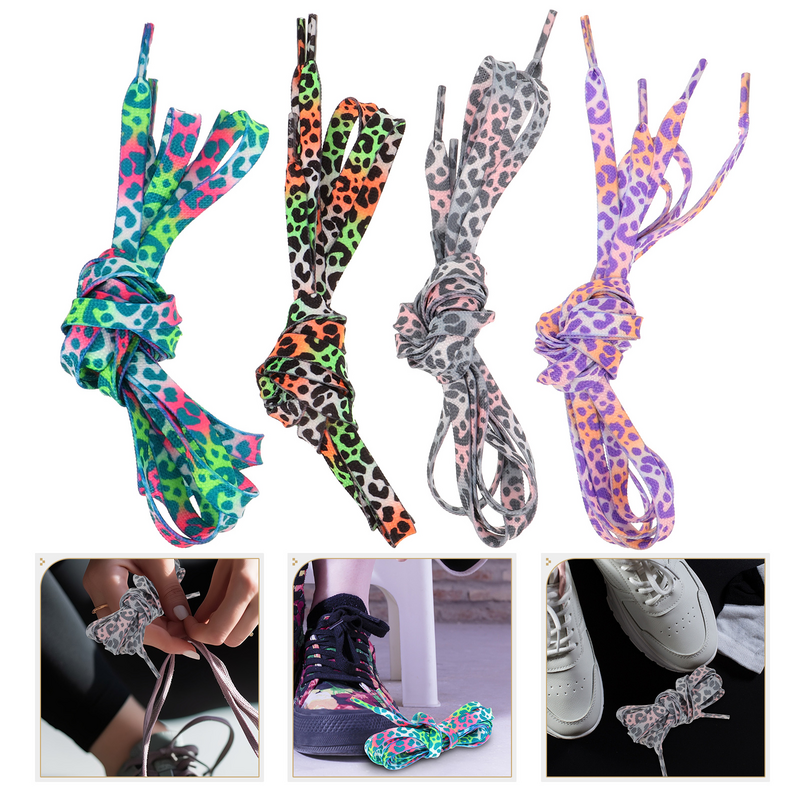 4 Pairs Shoelaces Casual Ties Sports Shoelaces Outdoor Decorative Shoes Replacement and Women