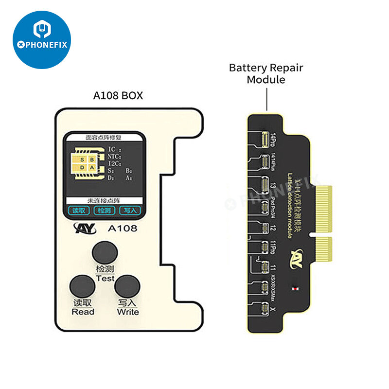 AY A108 kabel fleksibel perbaikan baterai ID wajah, untuk iPhone 11-14 Pro Max ID wajah tidak bekerja memperbaiki baterai tanpa solder