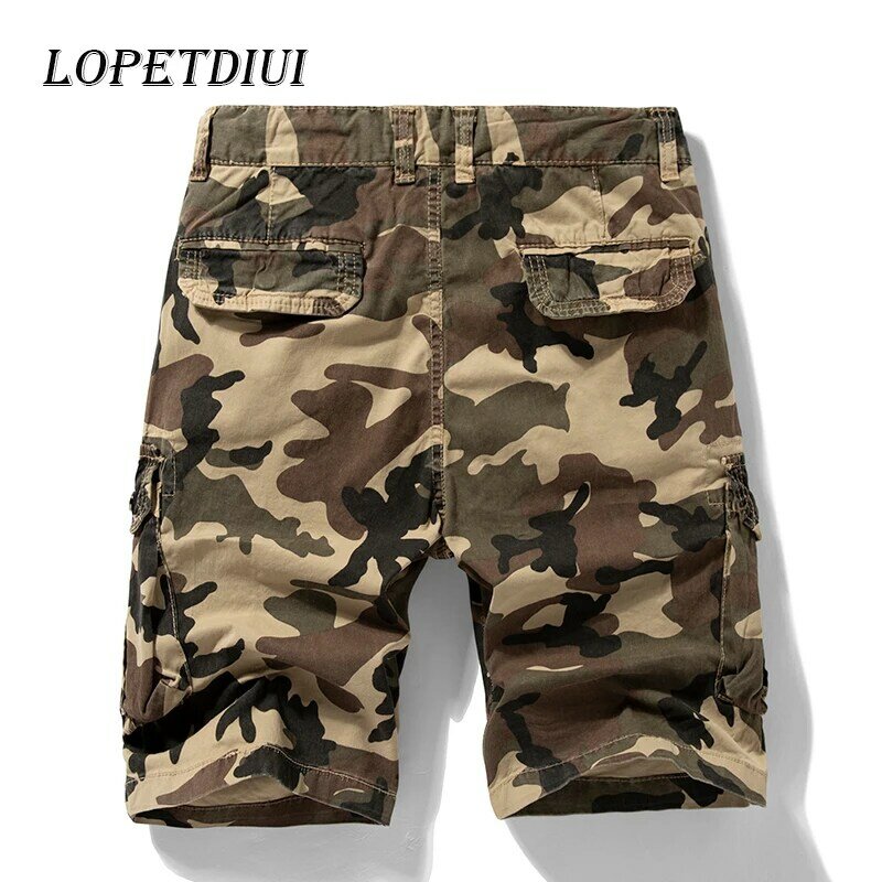 2023 New Men Summer Casual Cool Breathbale Camouflage Cargo Shorts Men Cotton Multi-Pocket Military Tactical Cargo Shorts Men