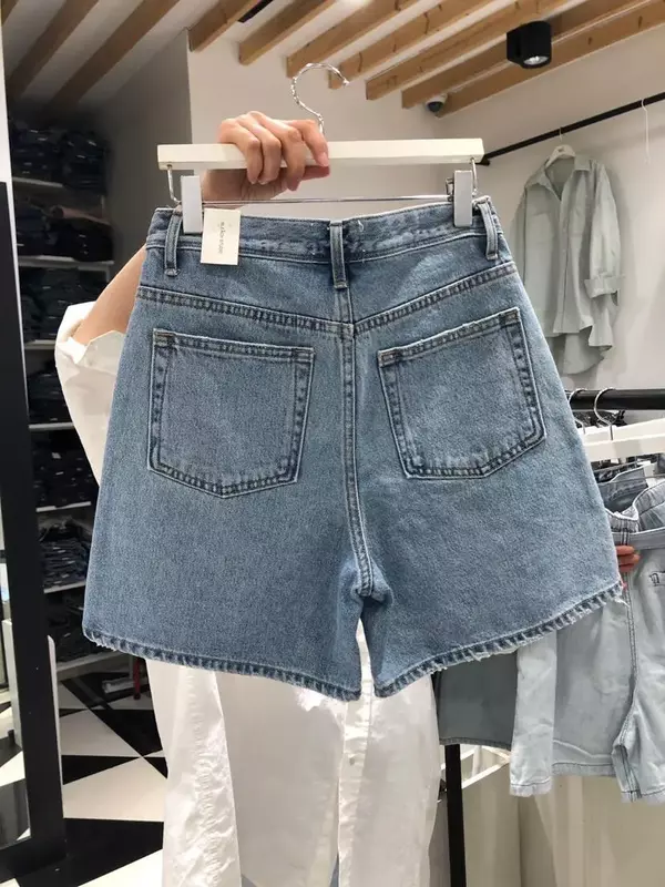 Kawaii Cartoon Patroon Gedrukt All-Matching Jeans Shorts Vrouwen Mode Knop Denim Korte Broek 2022 Zomer Nieuwe Vrouwen Kleding