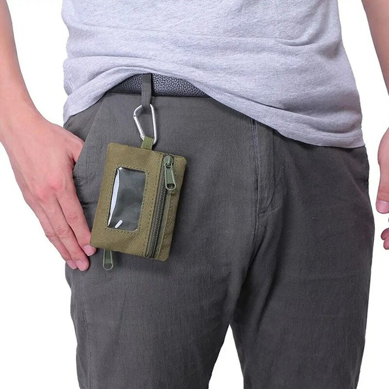 지퍼 방수 여행용 후크 지갑, EDC 파우치, 야외 머니 팩, 키 카드홀더, 미니 동전 지갑, 캠핑 지갑