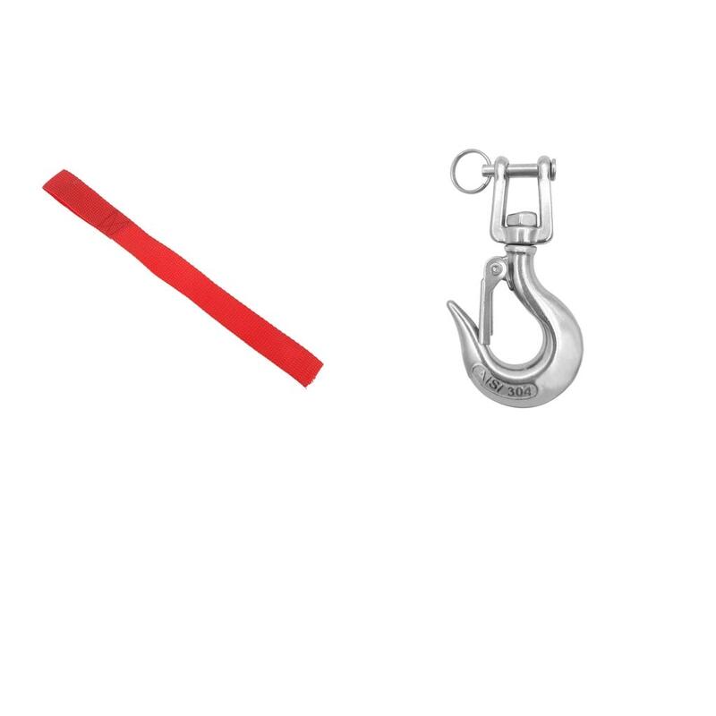 Красный крюк для лебедки Тяговый ремень + 304 нержавеющая сталь вращающиеся Пружинные крючки зажим для снаряжения