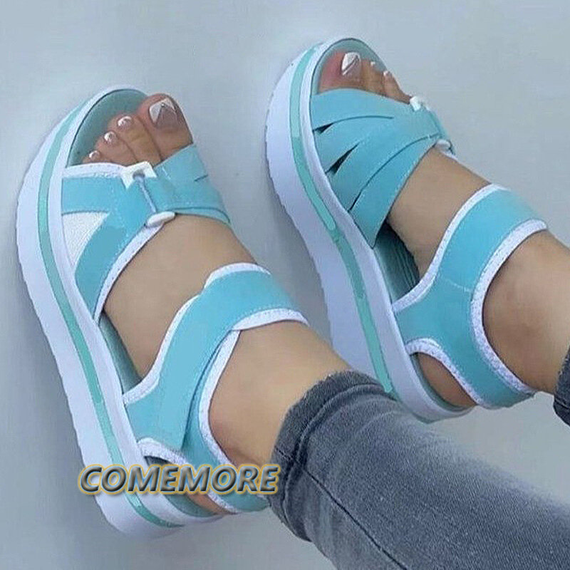 Casual Shoes Women's Sandals 2024 New Heel Platform Sandalias Mujer Soft Wedges Shoes for Woman Summer Beach Footwear Large Size