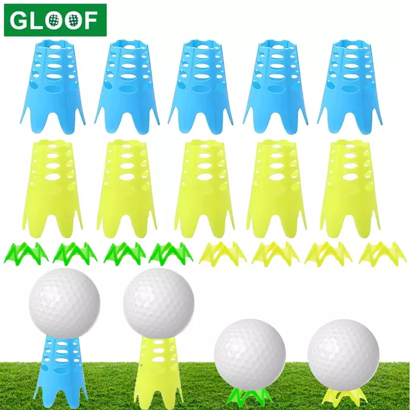 Tees de plástico para Simulador de golf, tapete de práctica perfecta para césped y rango de conducción, 10 unidades