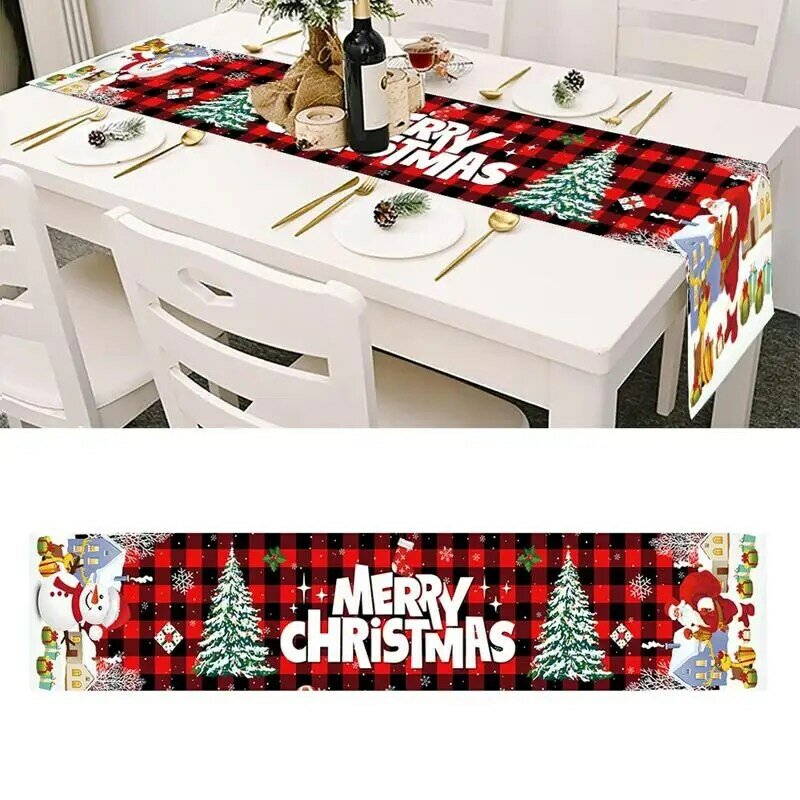 Buon natale Runner da tavola Runner da tavola in lino decorazioni per feste riutilizzabili tavolo da pranzo Runenrs decorazioni natalizie per matrimoni