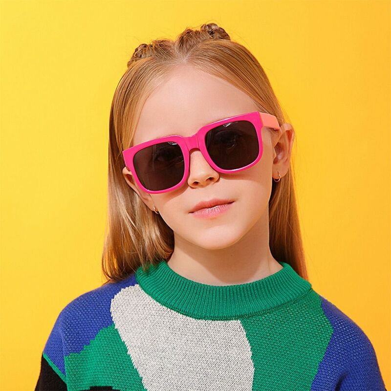 어린이 사각 프레임 선글라스, 빈티지 UV 400, 야외 접이식 선글라스, 유아 소년 소녀용