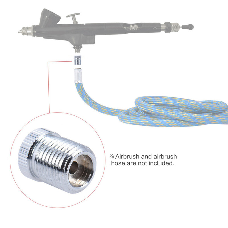 Adaptador de conversión de ajuste de aerógrafo para tejón, convertir el tamaño de la rosca a conector adaptador de manguera de rosca de tamaño BSP de 1/8 ", envío rápido