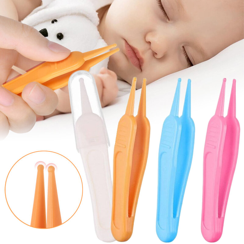 Baby Nose Ear Navel Clean Tweezers Kids Safety Plastic Cleaning Clip Tools Infants Forceps Toddler Nasal Cavity Care Supplies