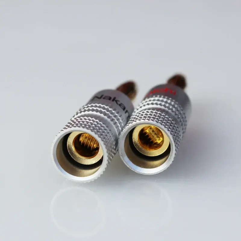 4pcs Banana Connector 4mm Speaker banana plugs 24K Copper gold plated 4mm Banana Jack match with 4mm binding post