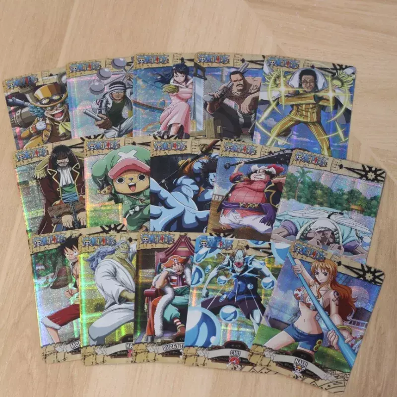 Anime periférico tecido Flash Card, Monkey D., One Piece, Caráter Raro, 100Pcs Luffy-Portgas D Ace Roronoa Zoro Cartão Colecionável