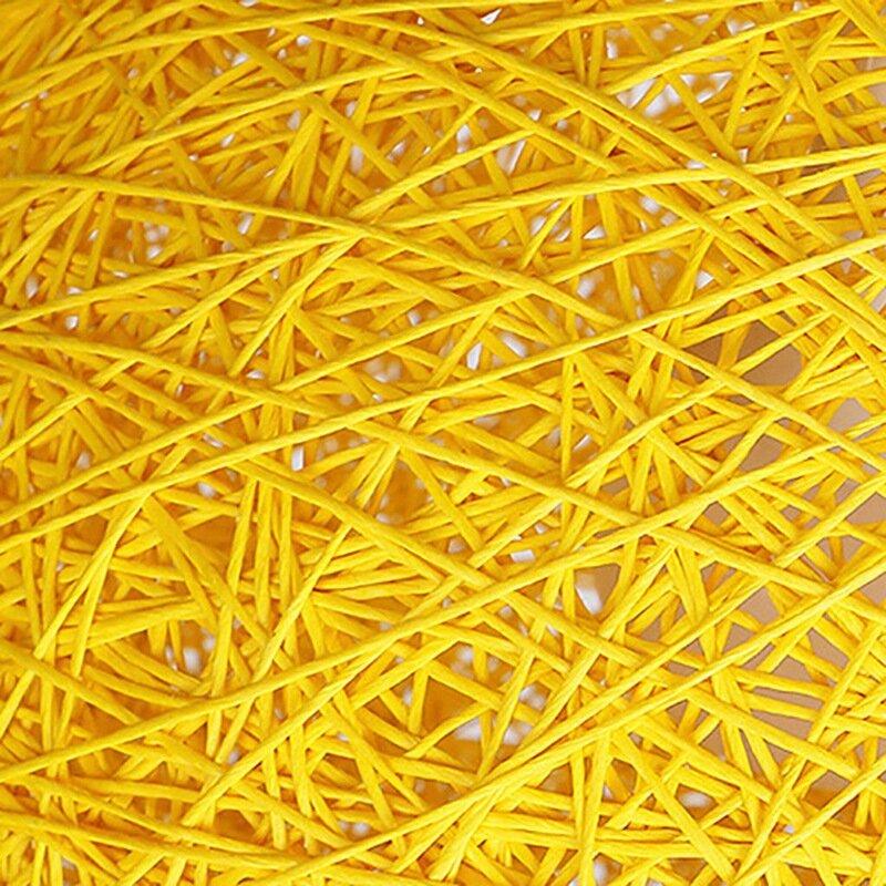 Candelabro de bola de bambú, ratán y cáñamo, café/amarillo, creatividad Individual, pantalla de nido de ratán esférico, 2 uds.