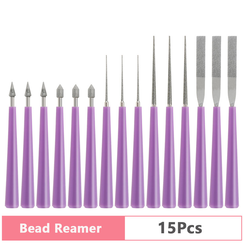 1/4/5/15Pcs Diamond Tipped Bead Reamer Burr Beading Hole Enlarger Tools Puncher for DIY Jewelry Making Bead Reamer Hand Tools