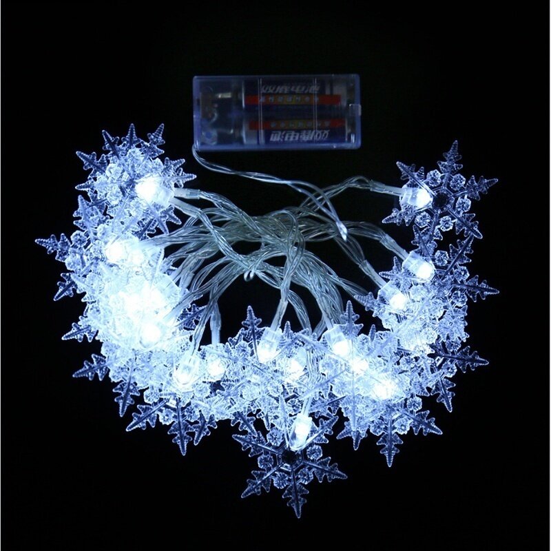 Led Christmas Snowflake Fairy String Lights สวนงานแต่งงานตกแต่งโคมไฟ