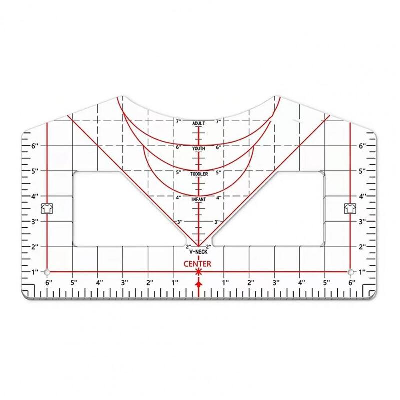 Uitlijning Liniaal Ronde Hals Diy Naaien Universeel T-Shirt Ontwerp Kalibratie Tool Liniaal Naaien Liniaal Naai Benodigdheden