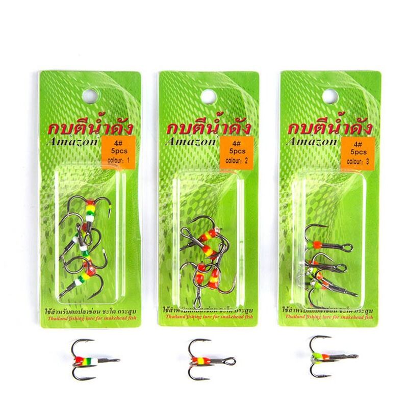 10pcs New Style 6# 8# 12# 14# Winter Sinking Bait Three-jaw Hook Carbon Steel Ice Fishing Hooks Tackle Tools