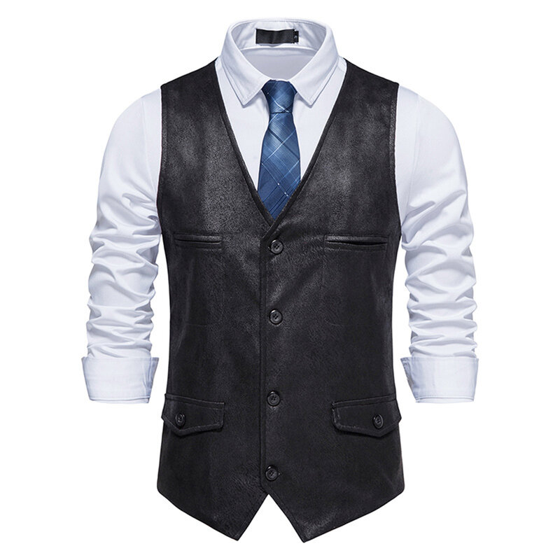 Elegant and Classic Men's Tweed Waistcoat  Retro Suede Button Vests  Vintage Herringbone Design  Comfortable to Wear