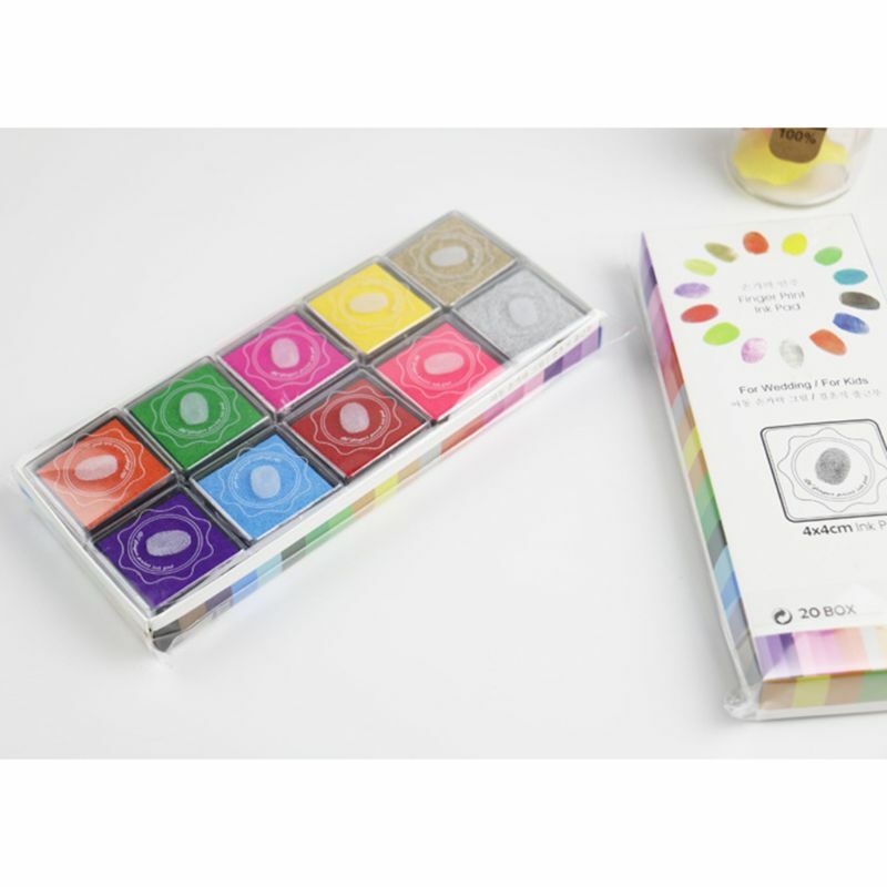 20 kolorów odcisk atramentowy DIY Album do scrapbookingu malowanie palcami Inkpad znaczki pieczęć Dropship