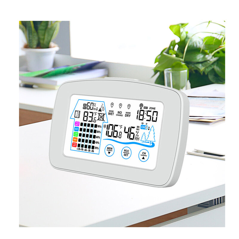 Relojes de estación meteorológica, termómetro inalámbrico para interiores y exteriores, reloj de mesa con temperatura y humedad, despertador