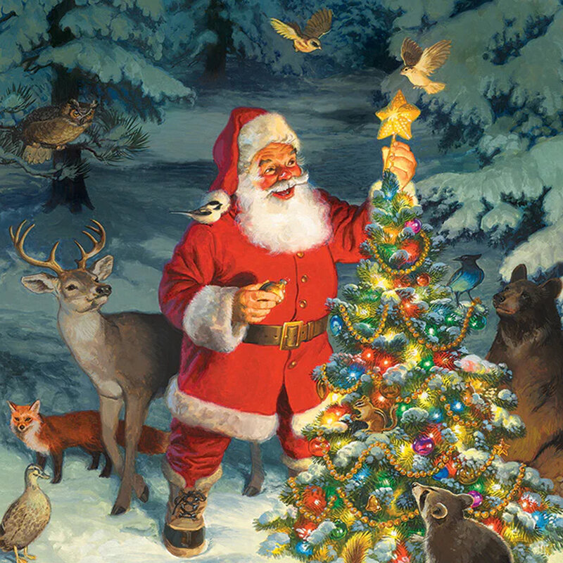 Teka-teki Jigsaw pohon Santa, mainan Natal hewan Puzzle kayu permainan menghibur untuk anak-anak hadiah Natal Puzzle 3D