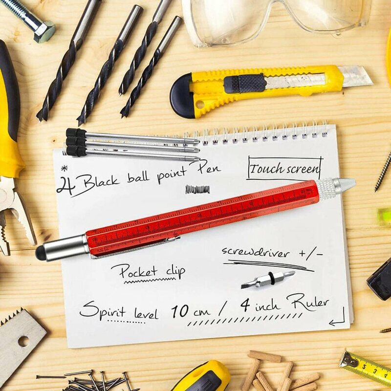 Multi-Tool Pen Balpen Schuifmaat Met Een Top En Schaal Multifunctionele Metal & Plastic Pen Briefpapier Nieuwe mannen Gift