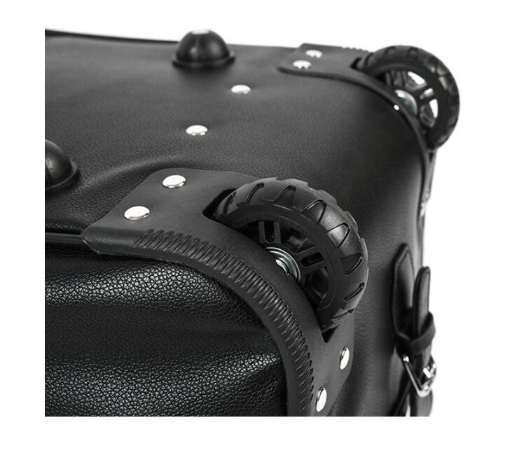 20 Inch Men PU leather Business Travel Trolley Bag 22 Inch Women Rolling Luggage Bag on wheels Carry on hand Luggage Trolley