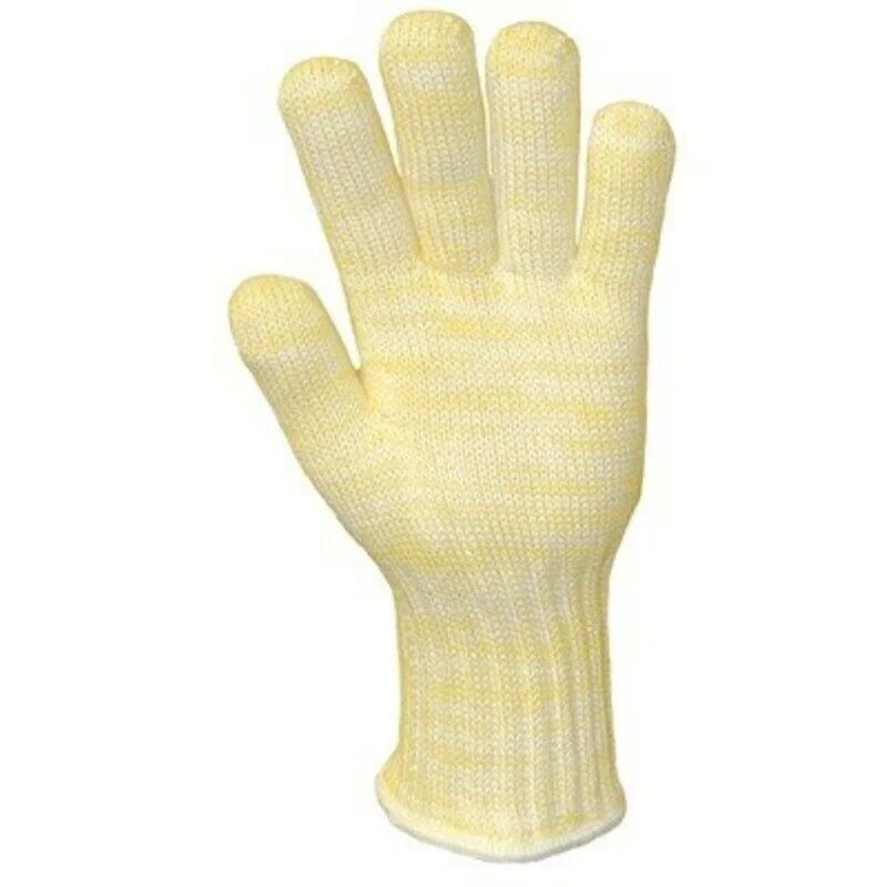 ถุงมือผ้าฝ้ายหนาสองชั้น500องศาเซลเซียสทนความร้อนสูงป้องกันการเผาไหม้สีขาวเตาอบครัว