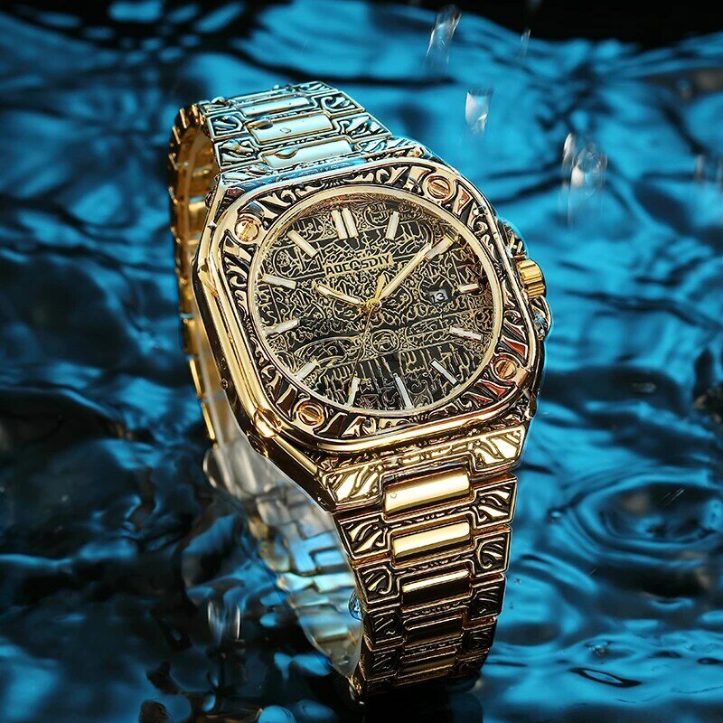 Relógio de quartzo cronógrafo de luxo masculino, relógio de pulso clássico para homens, aço inoxidável, relógio masculino, marca superior