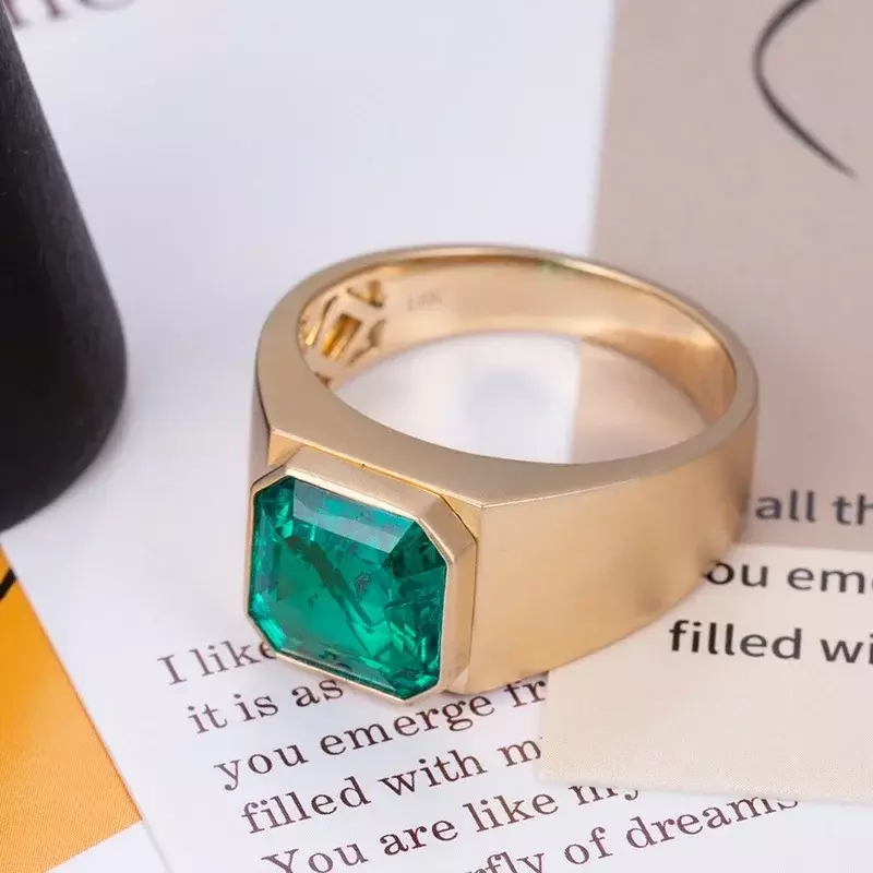 Ruif custom ized 9k/14k/18k gold labor smaragd ringe für männer top beliebt auf europa und america high schmuck MSR-530