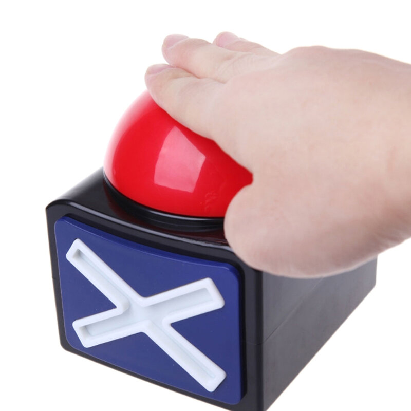 Pulsante del cicalino del giocattolo del gioco mostra la scatola del pulsante di allarme con gli oggetti di scena del partito dello spettacolo del gioco della luce sonora