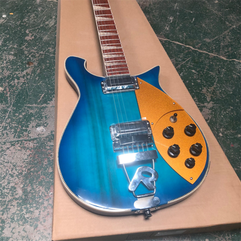 New 12 string Rick 660 electric guitar, blue, all colors available, free shipping, wholesale and retail