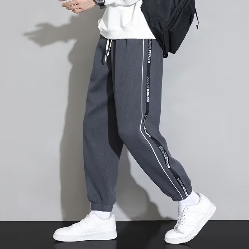 Casualowe męskie spodnie dresowe spodnie joggery nowy Design sztruksowy nowy męski luźne spodnie Y2k koreański wysokiej jakości