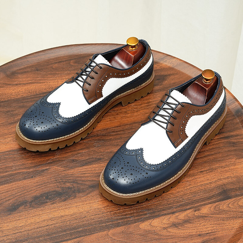 Sepatu Formal pria Italia kulit asli mewah 2024 desainer baru buatan tangan nyaman sepatu Brogues sosial pernikahan pria