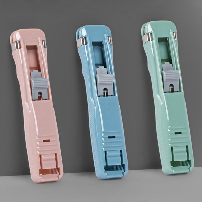 Organizing Stapler Push Clamp Stapler Paper Clipper with Refill Paper Binding Clamp Push Clip Staple Remover Paper Fixing Clip