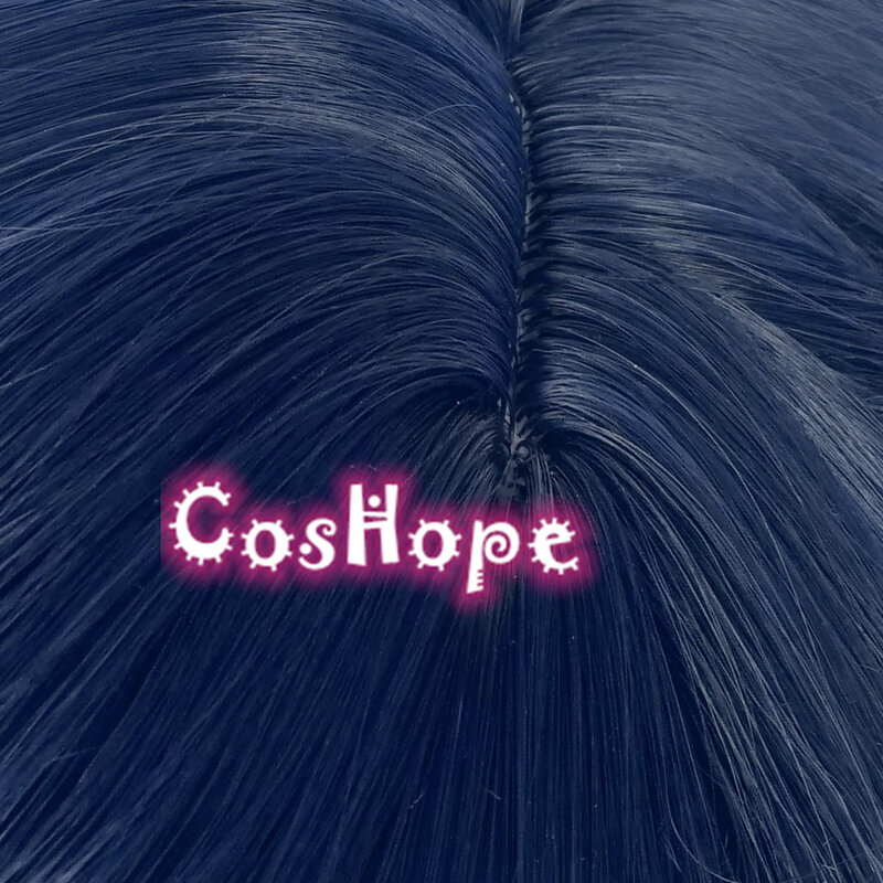 Yelan peruka do Cosplay 36cm krótki czarny fioletowy Gradient peruka Cosplay peruka do Cosplay Anime żaroodporna peruki syntetyczne
