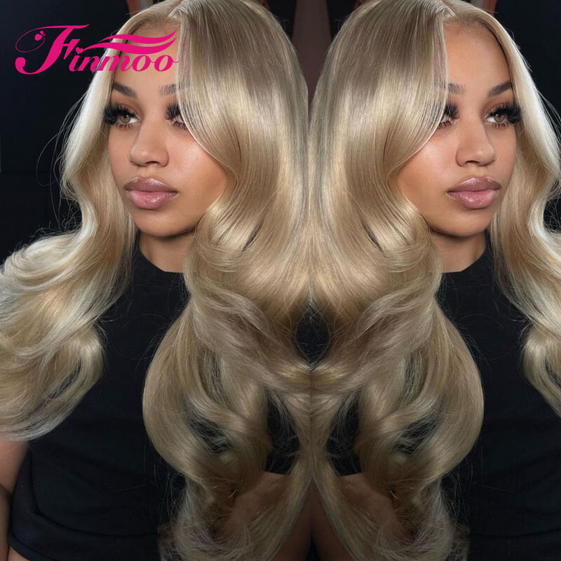 13x4 HD Transparent Lace Front Human Hair Wigs Ash Blonde Body Wave Lace Front Wig  For Woman Pre Plucked Remy Brazilian Hair