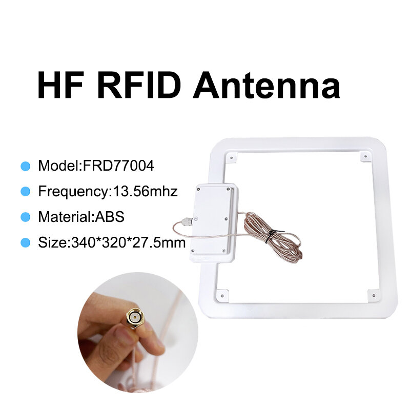 Antenne de cadre d'étiquette RFID longue portée, HF intégré, tunable, bibliothèque intérieure, système Kentucky, suivi logistique avec SMA, 13.56MHz