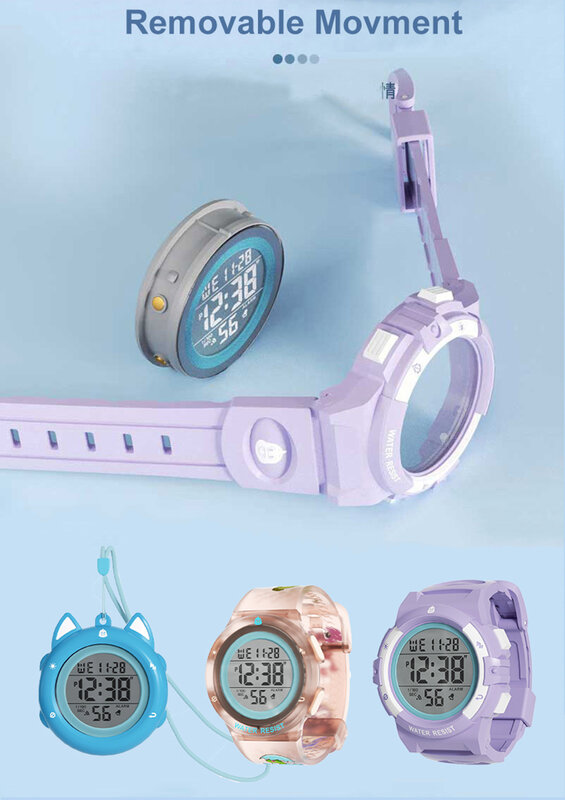 Sanda 1889-reloj electrónico para niños, cronógrafo multifuncional, desmontable y desmontable, resistente al agua, desbloqueo NFC